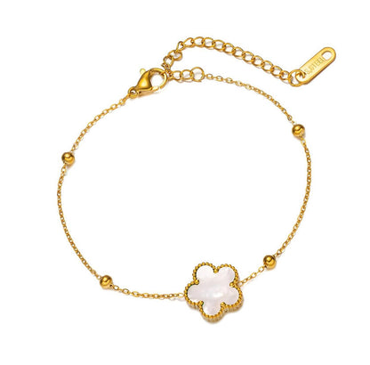 "Flower" Bracelet, 18K Gold Plated Steel