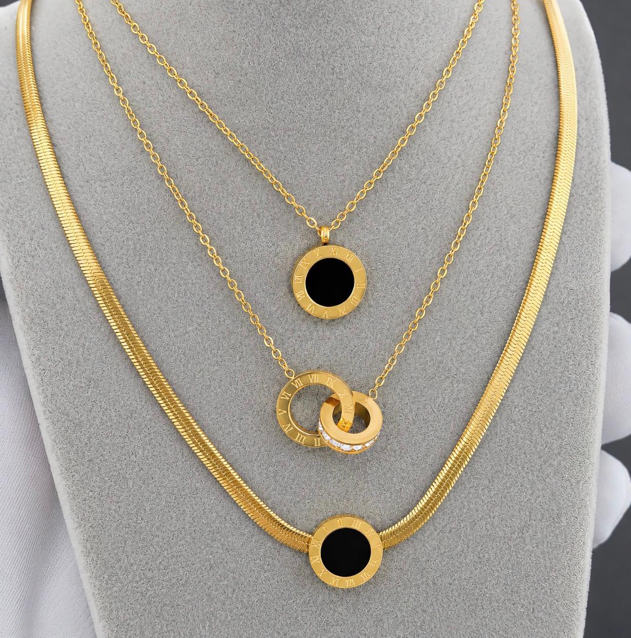 Necklace, 18K Gold Plated Steel