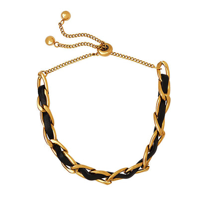 Bracelet, 18K Gold Plated Steel