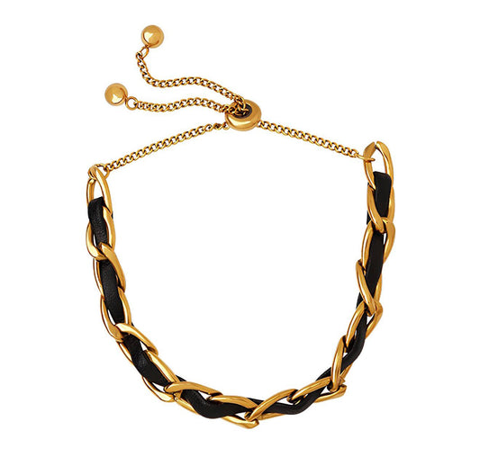 Bracelet, 18K Gold Plated Steel