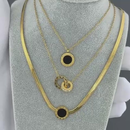 Necklace, 18K Gold Plated Steel